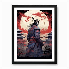 Japanese Samurai Illustration 18 Art Print