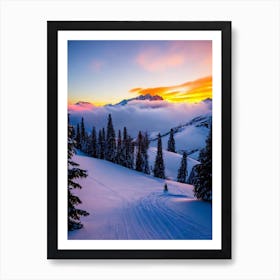 Bormio, Italy Sunrise Skiing Poster Art Print