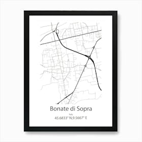 Bonate Di Sopra,Italy Minimalist Map Poster