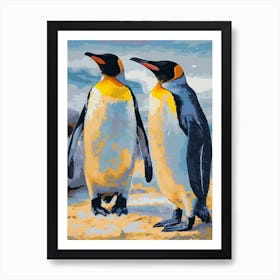 King Penguin Volunteer Point Colour Block Painting 1 Art Print