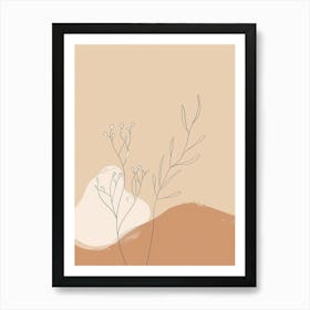 Reykjavik Botanical Garden Boho Line Art Art Print