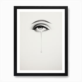 Single Eye Tear Line Drawing Póster