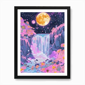 Pink Waterfall Art Print