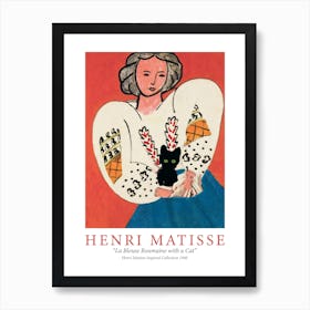 Blouse Roumaine With A Black Cat, Matisse Inspired Museum Poster Art Print