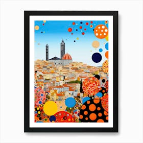 Cagliari, Italy, Illustration In The Style Of Pop Art 3 Art Print