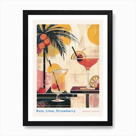 Art Deco Tropical Cocktails Poster Art Print