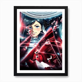 Fantasy Girl In Space 4 Art Print