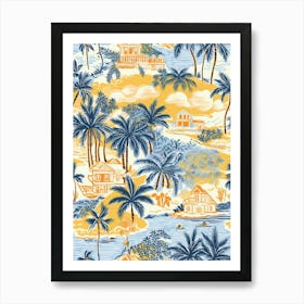 Gold Coast In Australia, Inspired Travel Pattern 2 Art Print