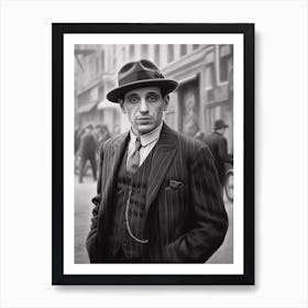 Gangster Art Noodles Once Upon A Time In America B&W 2 Art Print