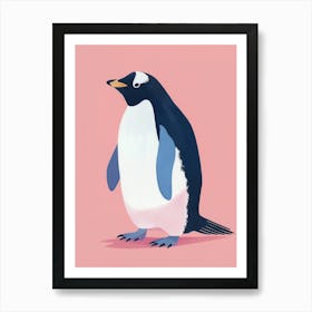 Penguin In Pink Art Print