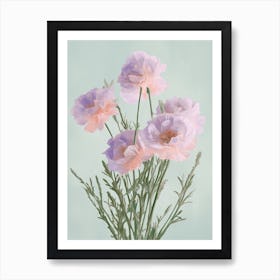 Lavender Flowers Acrylic Painting In Pastel Colours 1 Art Print
