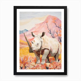 Pastel Rhino 2 Art Print