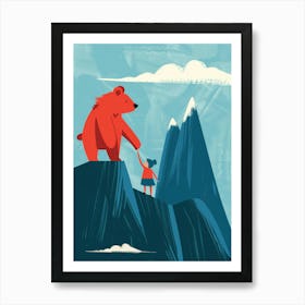 Bear And Girl 8 Art Print