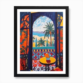 Window View Of Marrakech In The Style Of Fauvist 2 Art Print