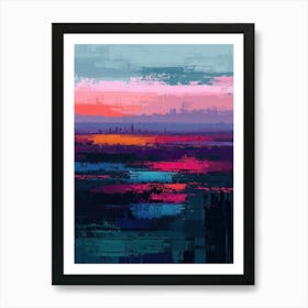 Abstract Cityscape | Pixel Minimalism Art Series Art Print