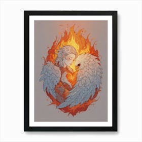 Eagle In Flames Art Print