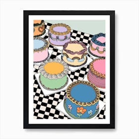 Table of Cakes Art Print