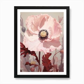 Floral Illustration Poppy 1 Art Print