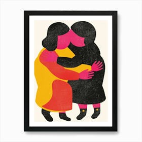 Two Women Hugging 3 Art Print