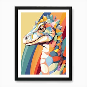 Colourful Dinosaur Parasaurolophus 1 Art Print