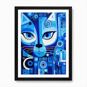 Blue Cat 9 Art Print