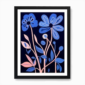 Blue Flower Illustration Kangaroo Paw 1 Art Print