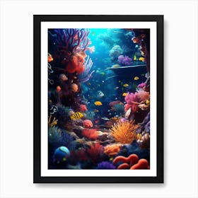 Coral Reef Wallpaper Art Print