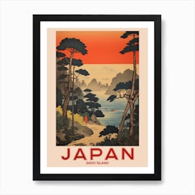 Sado Island, Visit Japan Vintage Travel Art 1 Art Print