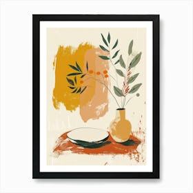 Golden Horizons In Retro Balance Mid Century Style Poster