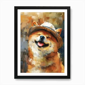 Oil Painting Smiling Shiba Inu 16 Art Print