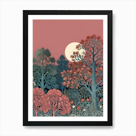 William Morris Moonlight In The Forest 125 Art Print