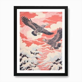 Vintage Japanese Inspired Bird Print Eagle 2 Art Print