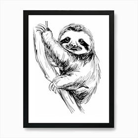 B&W Sloth Art Print