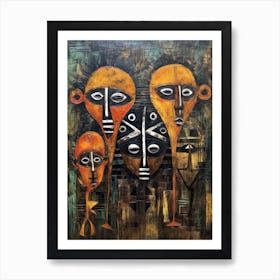 Beyond Borders: African Tribal Mask Odyssey Art Print