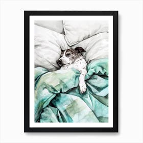 Dog In Bed animal Dog's life Art Print