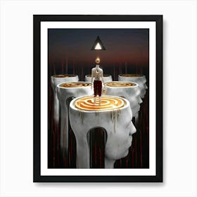 Man Standing In A Maze Art Print