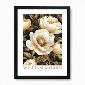 William Morris Prints White Flowers William Morris Exhibition Print Yellow Gold Poster Vintage Art Print