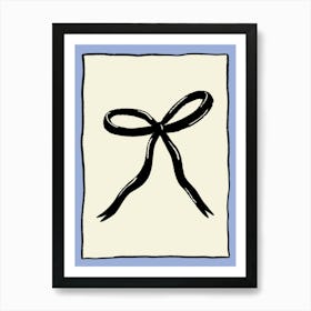 Black Bow with Blue Border Poster