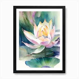 Giant Lotus Watercolour 4 Art Print