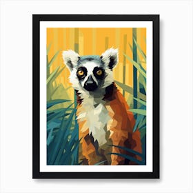 Lemur in Jungle 3 Art Print