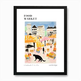 The Food Market In Cambridge 2 Illustration Poster Art Print