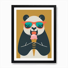 Panda Bear Eating Ice Cream 1 Art Print