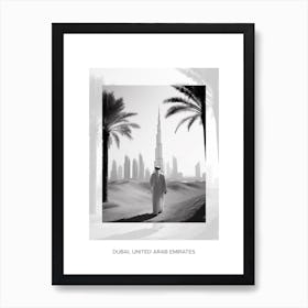 Poster Of Dubai, United Arab Emirates, Black And White Old Photo 1 Art Print