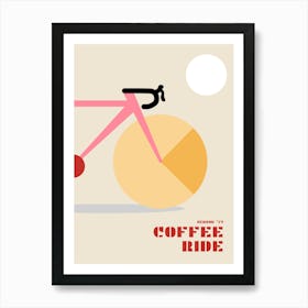 Coffee Ride I - Pink Art Print