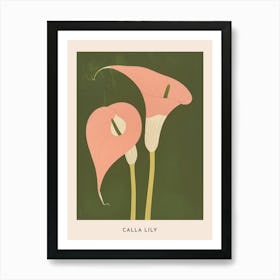 Pink & Green Calla Lily 2 Flower Poster Art Print