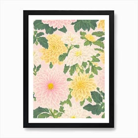 Chrysanthemums Pastel Floral 3 Flower Art Print