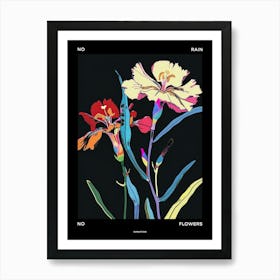 No Rain No Flowers Poster Carnation Dianthus 2 Art Print