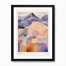 Fan Y Big Wales Colourful Mountain Illustration Poster Art Print