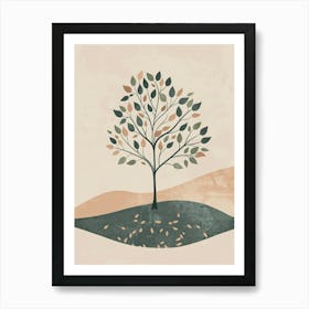 Sycamore Tree Minimal Japandi Illustration 1 Art Print