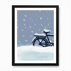 Bicycle In The Snow 1 Art Print